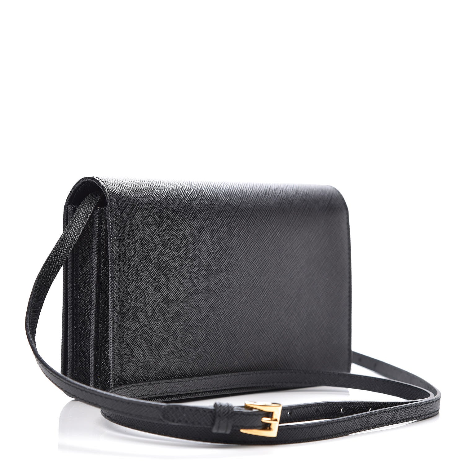 Prada Saffiano Robot Crossbody Wallet Black 3 of 10