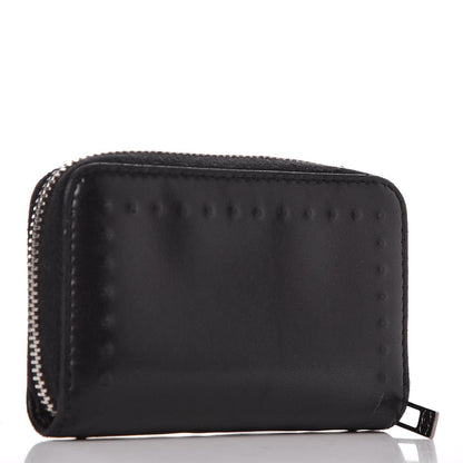 Chanel Lambskin Embossed CC Zip Around Coin Purse Wallet Black 3 of 8