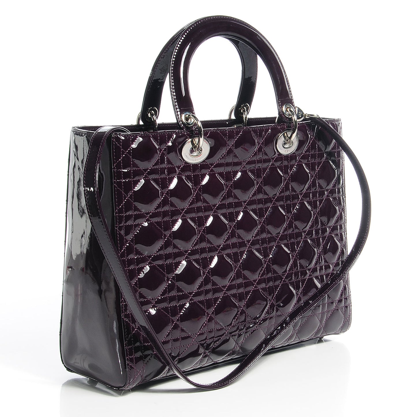 Patent Cannage Large Lady Dior Purple