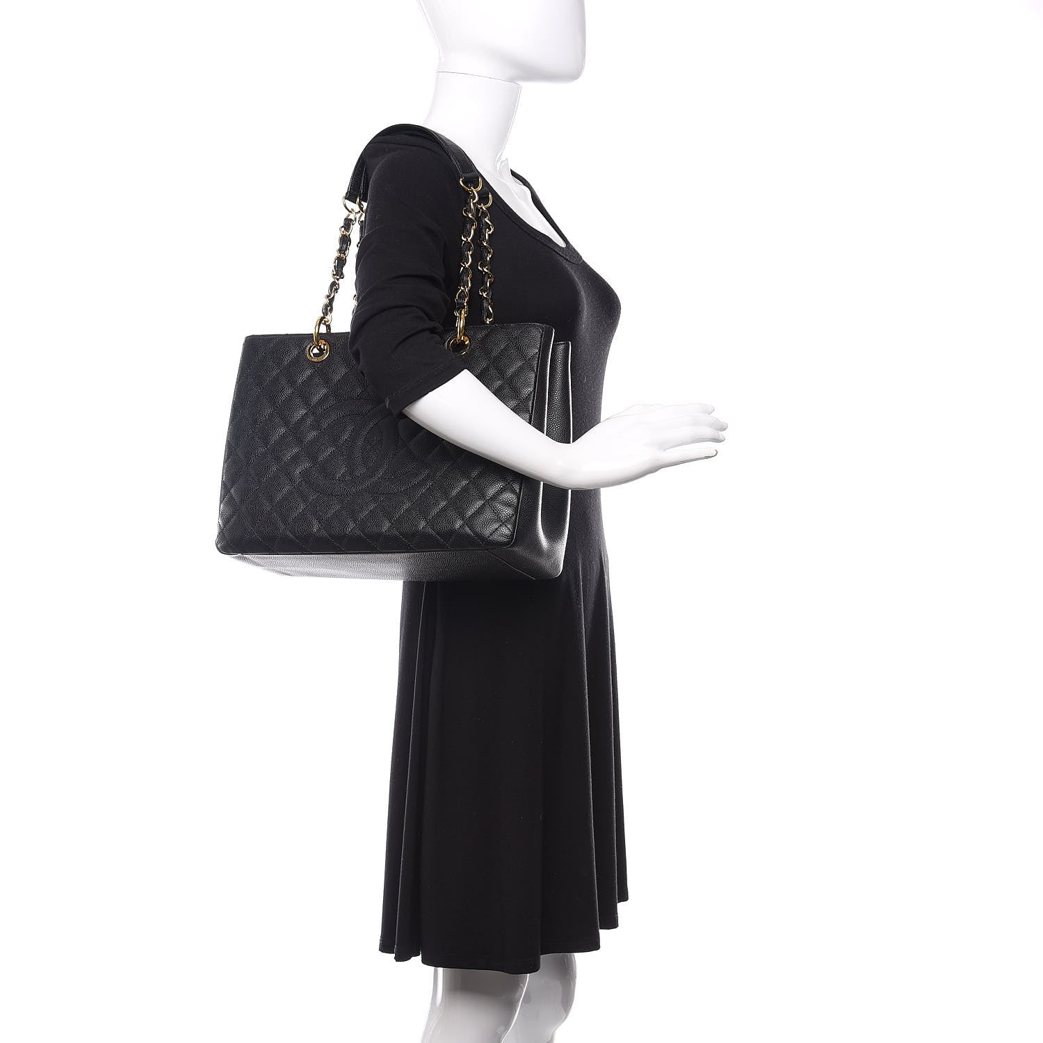 Chanel Caviar Quilted Grand Shopping Tote GST Black 3 of 11