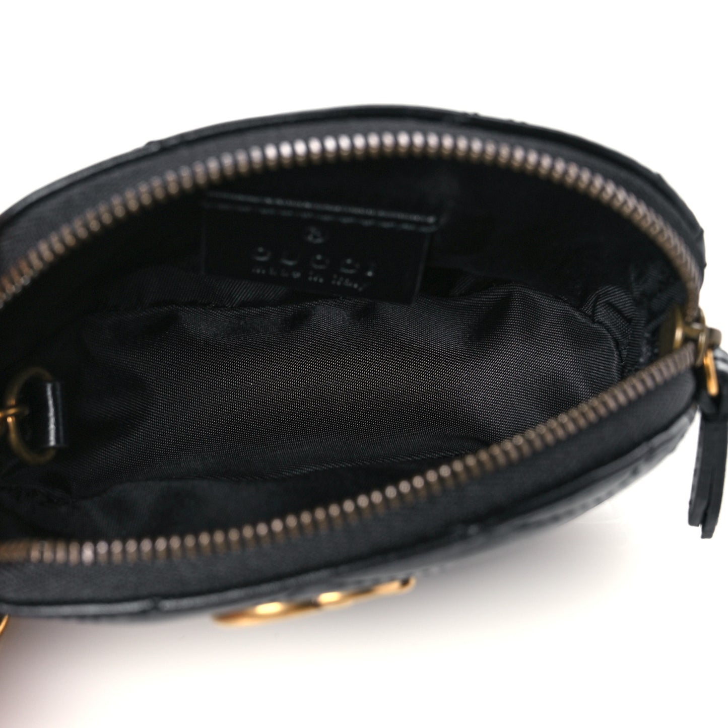 Calfskin Matelasse GG Marmont Key Pouch Black