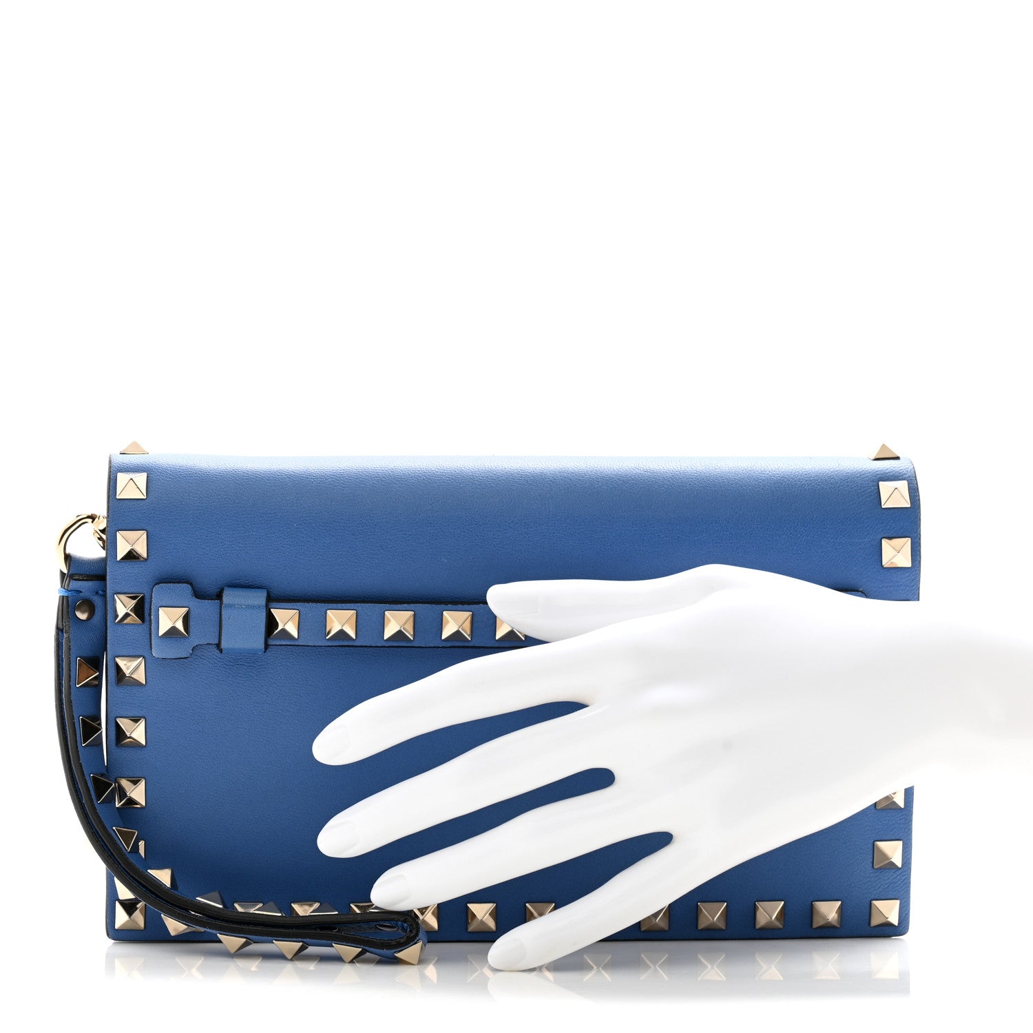 Valentino Garavani Nappa Small Rockstud Wristlet Clutch Light Sapphire 2 of 10