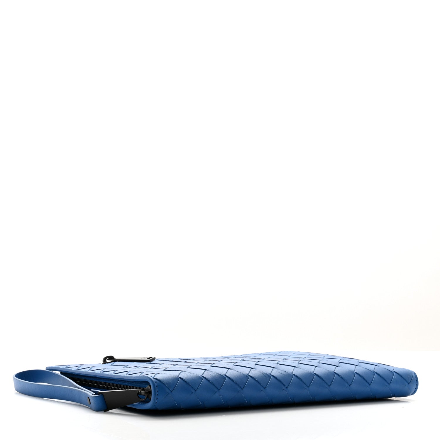 Bottega Veneta Nappa Intrecciato Wristlet Zip Wallet Bluette 4 of 8
