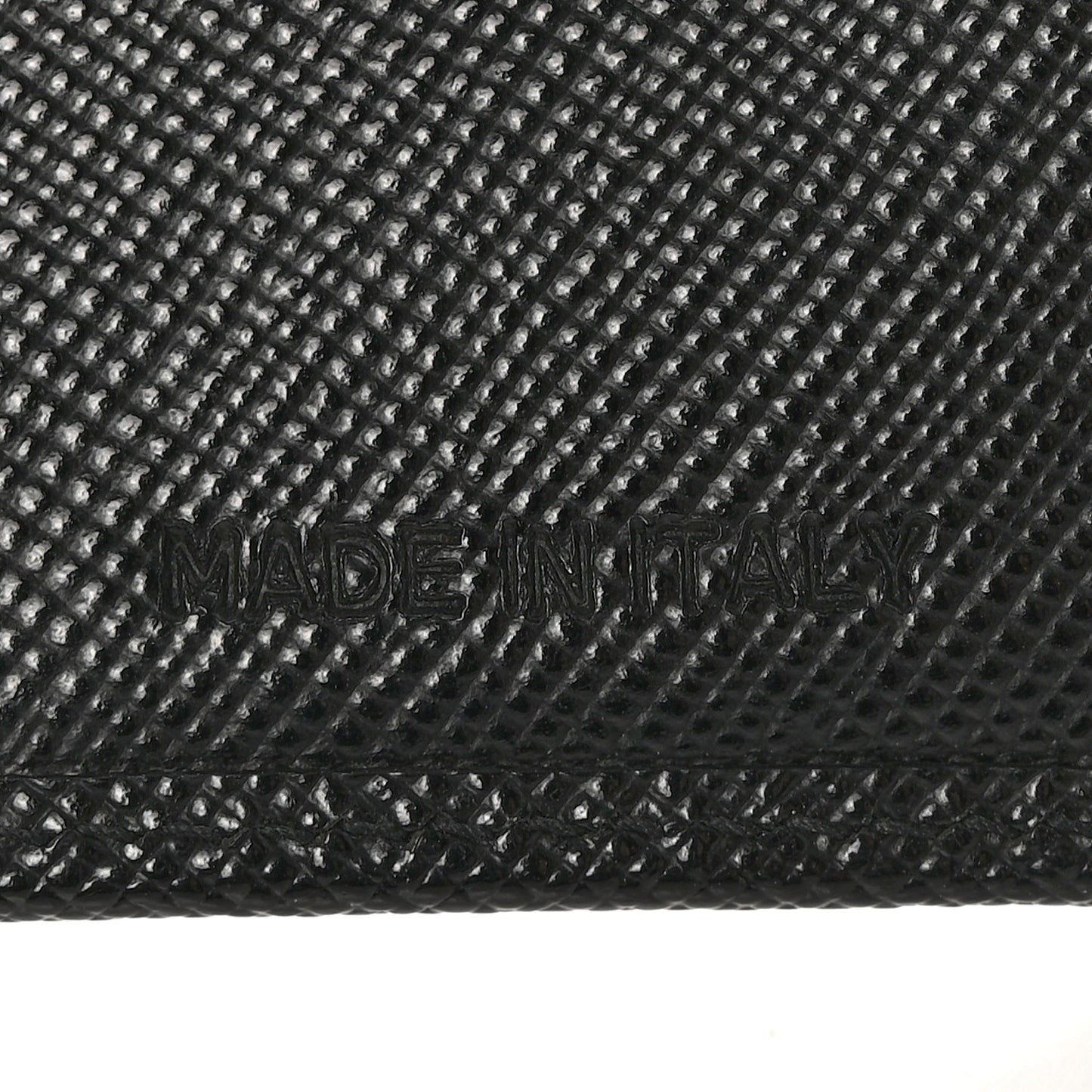 Saffiano Metal Tri-Fold Wallet Black
