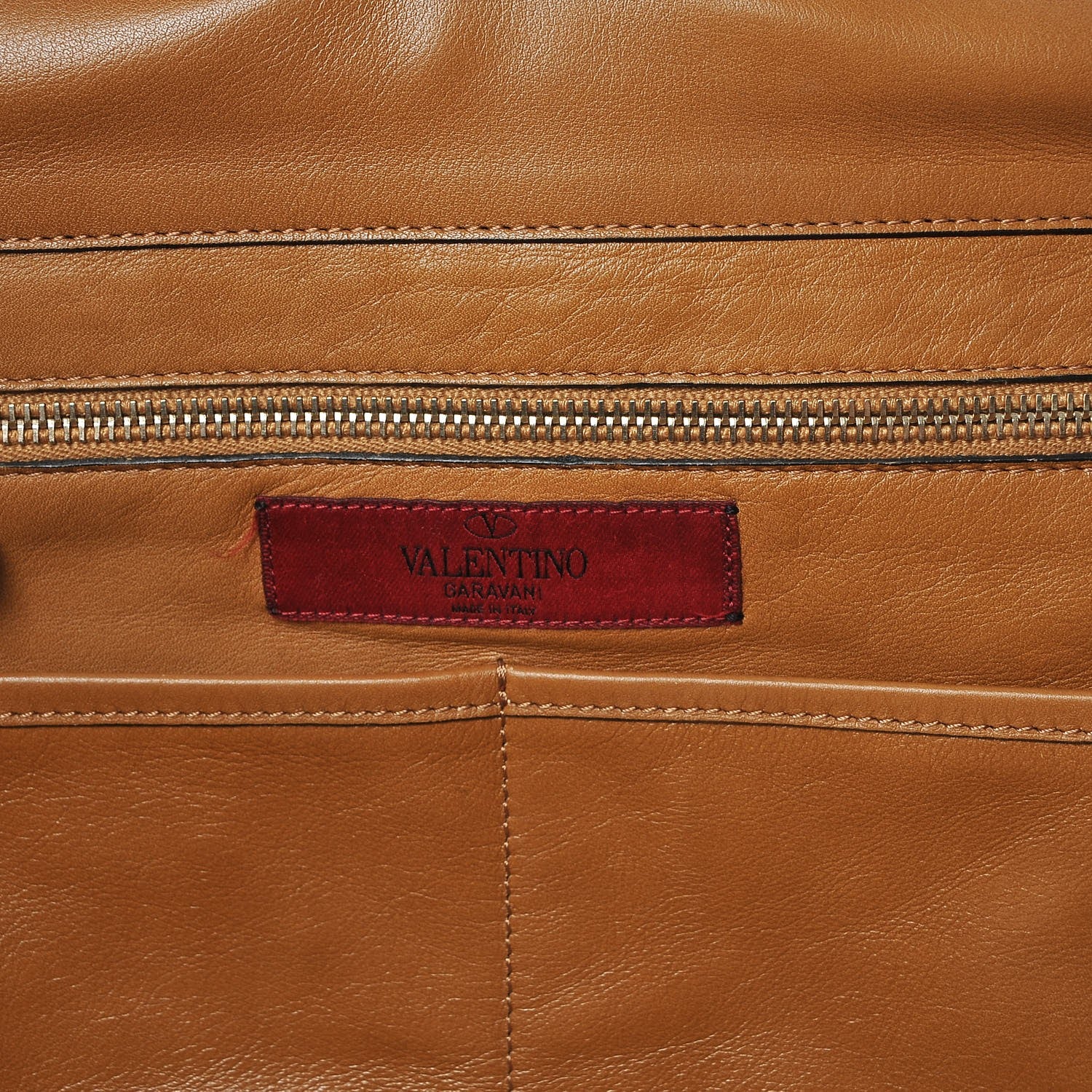 Valentino Garavani Vitello Medium Rockstud Tote Tan 7 of 9