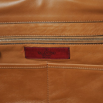 Valentino Garavani Vitello Medium Rockstud Tote Tan 7 of 9