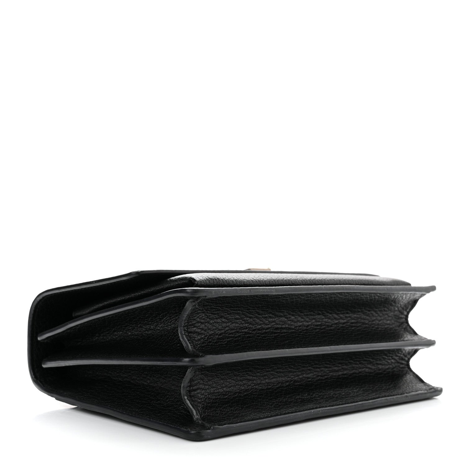 Saint Laurent Grained Calfskin Medium Monogram Sunset Satchel Black 3 of 9