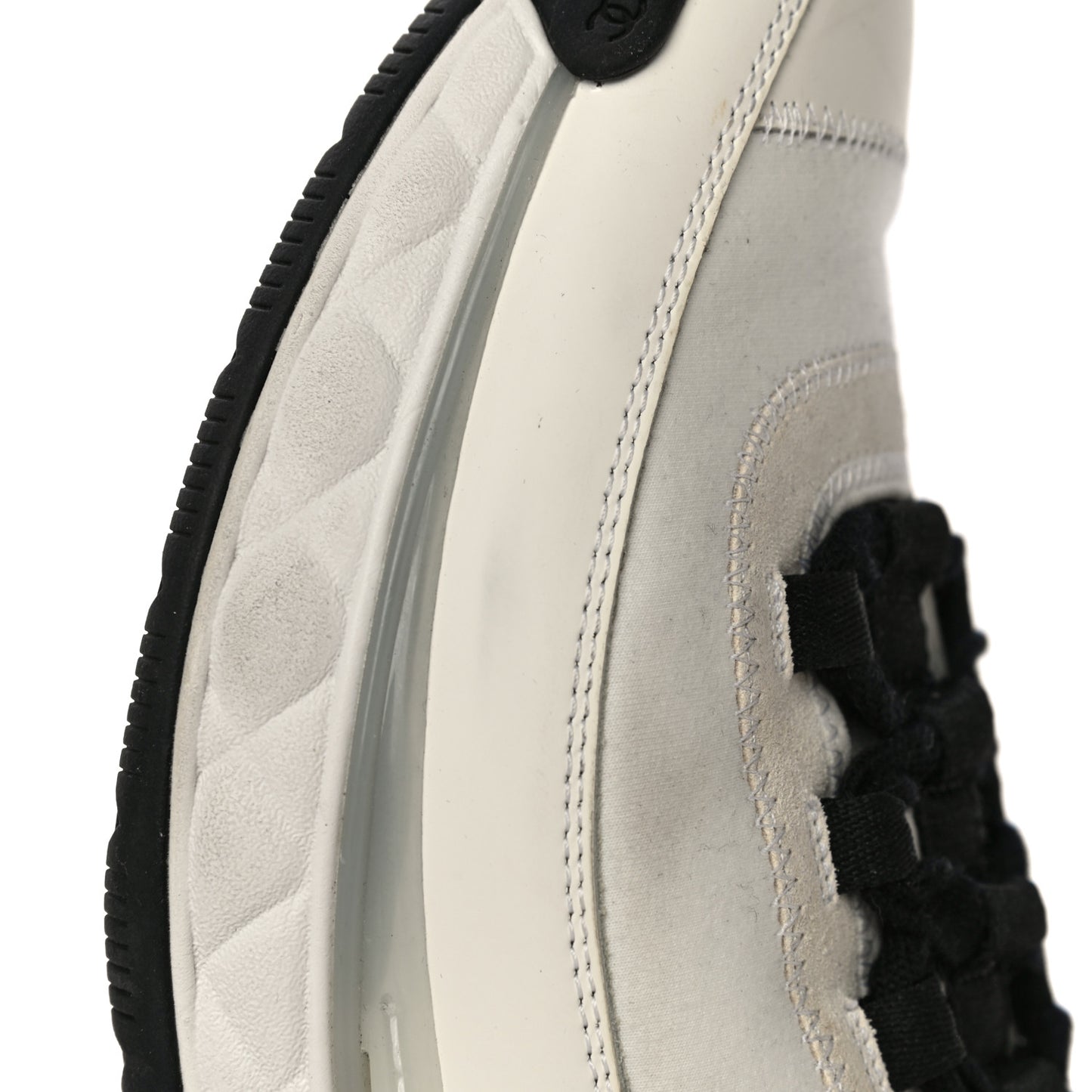 Velvet Calfskin Mixed Fibers CC Sneakers 40 Ivory Black