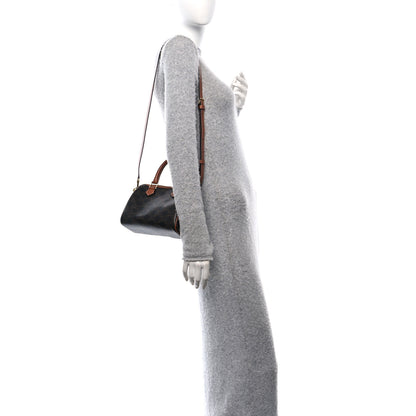 Celine Triomphe Canvas Calfskin Small Boston Bag Tan 2 of 9