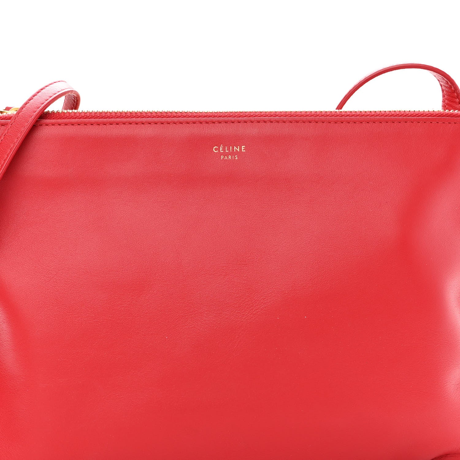 Celine Lambskin Small Trio Crossbody Bag Red 9 of 11