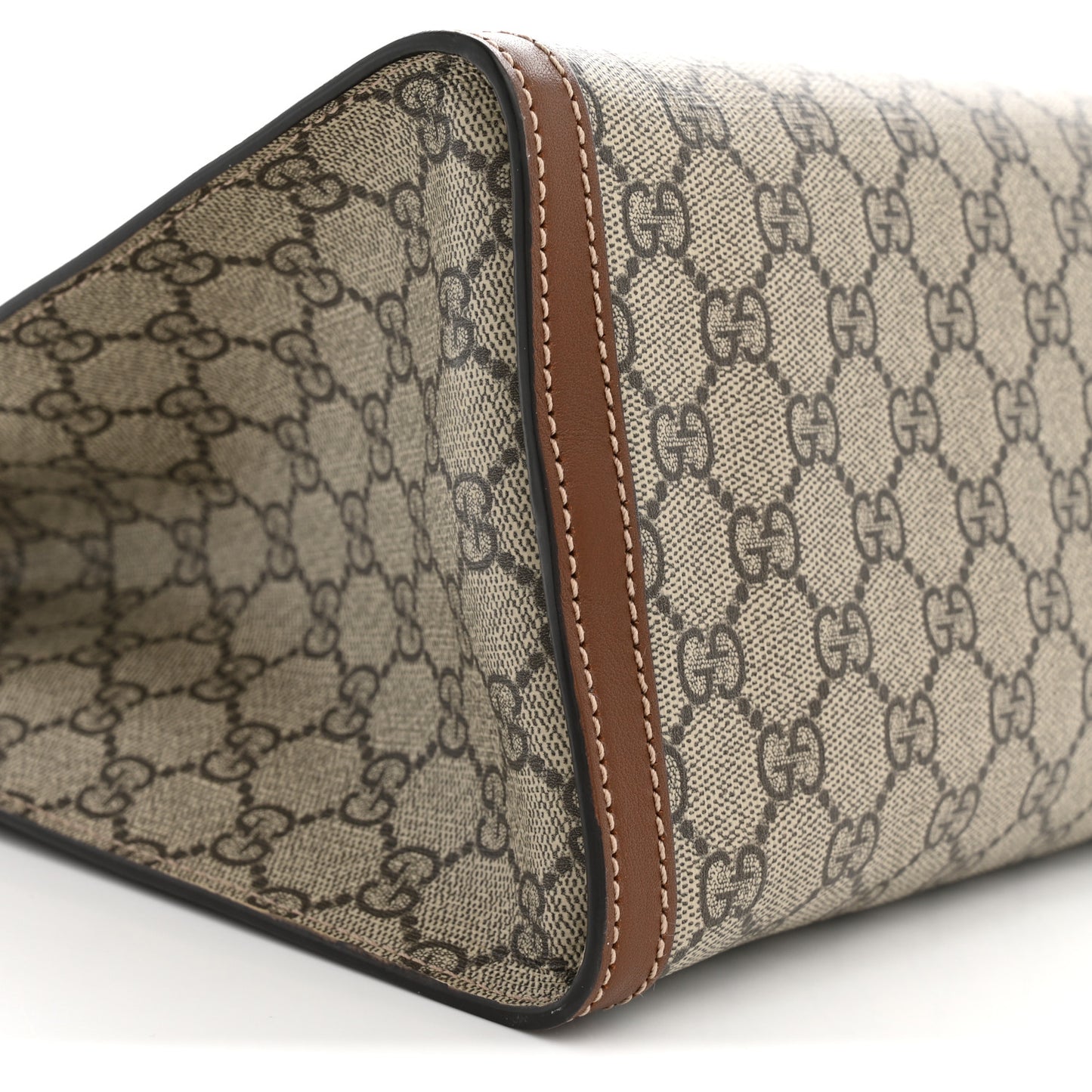 GG Supreme Monogram Medium Padlock Tote Beige Cuir