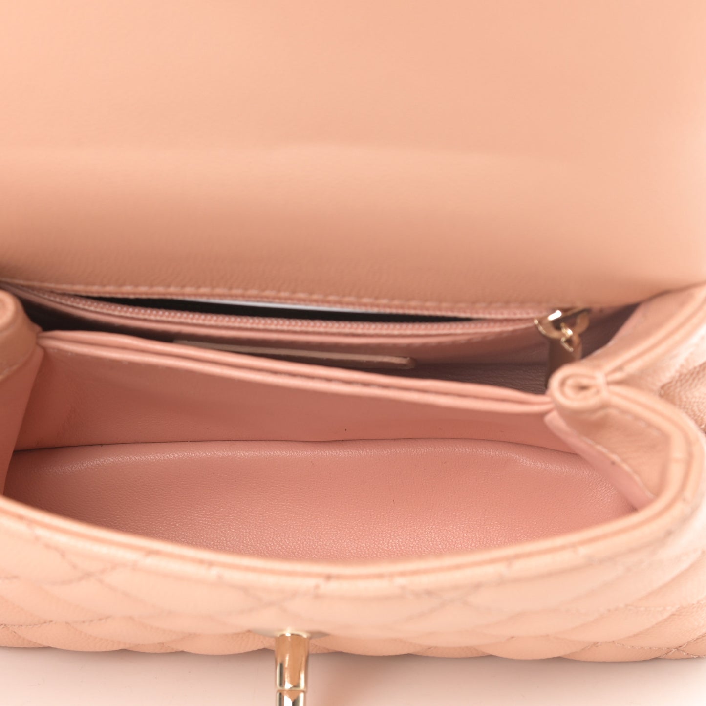 Caviar Quilted Extra Mini Coco Handle Flap Rose Clair