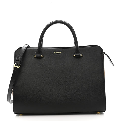 Calfskin Mega Check Small Banwell Tote Black