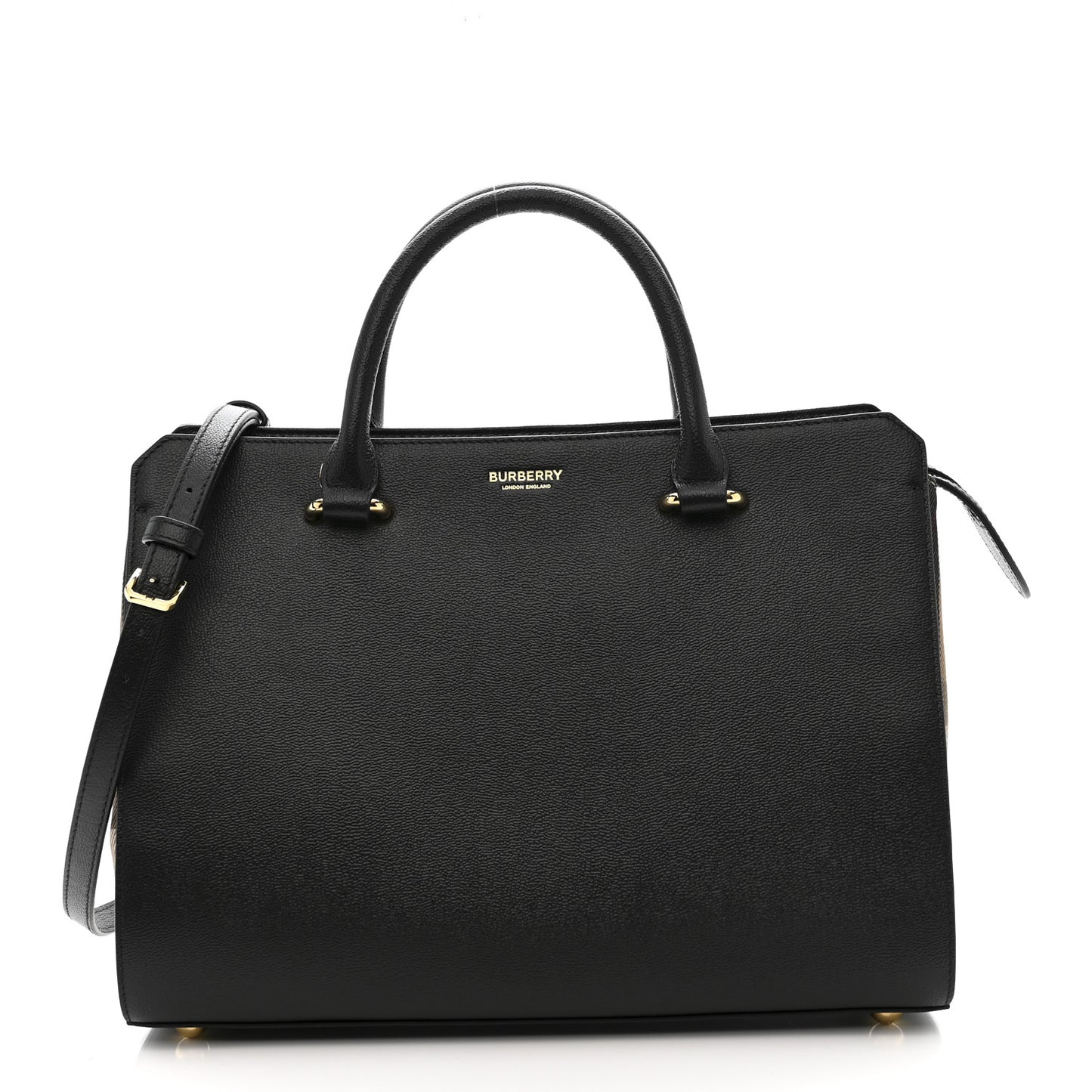 Calfskin Mega Check Small Banwell Tote Black