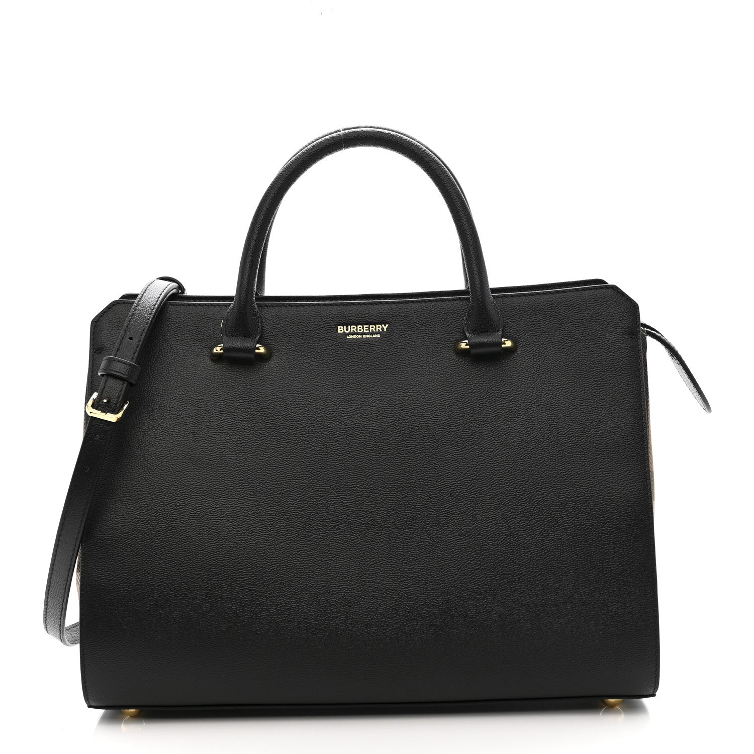 Burberry Calfskin Mega Check Small Banwell Tote Black 1 of 9
