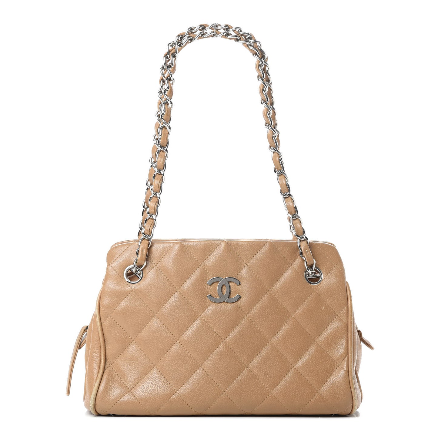 Caviar Quilted Tote Beige