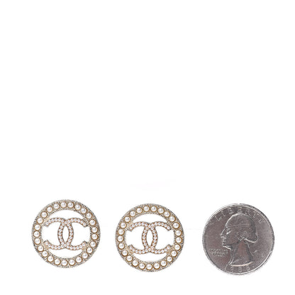 Chanel Pearl CC Round Earrings Gold 2 of 5