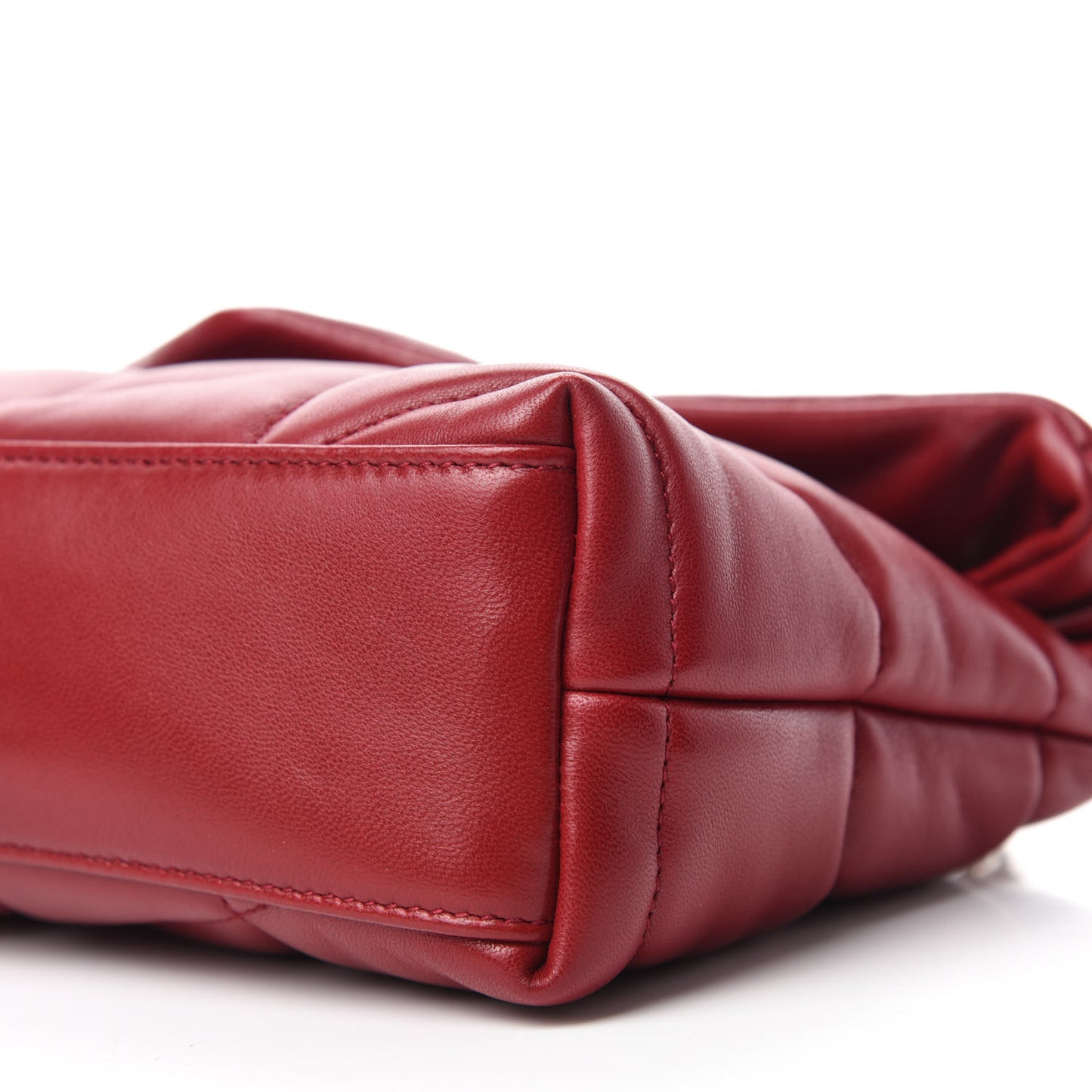 Lambskin Quilted Toy Loulou Puffer Monogram Chain Satchel Red