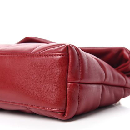Saint Laurent Lambskin Quilted Toy Loulou Puffer Monogram Chain Satchel Red 7 of 12