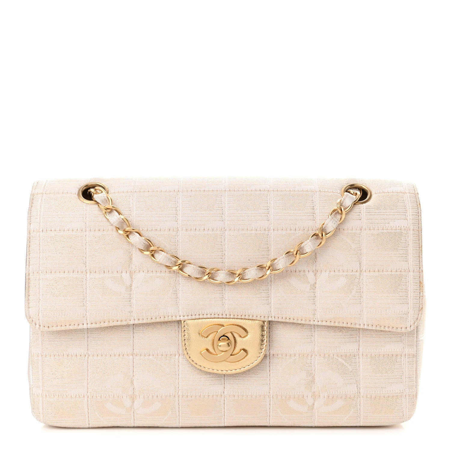 Chanel Metallic Nylon Medium Travel Flap Light Gold 1 of 14
