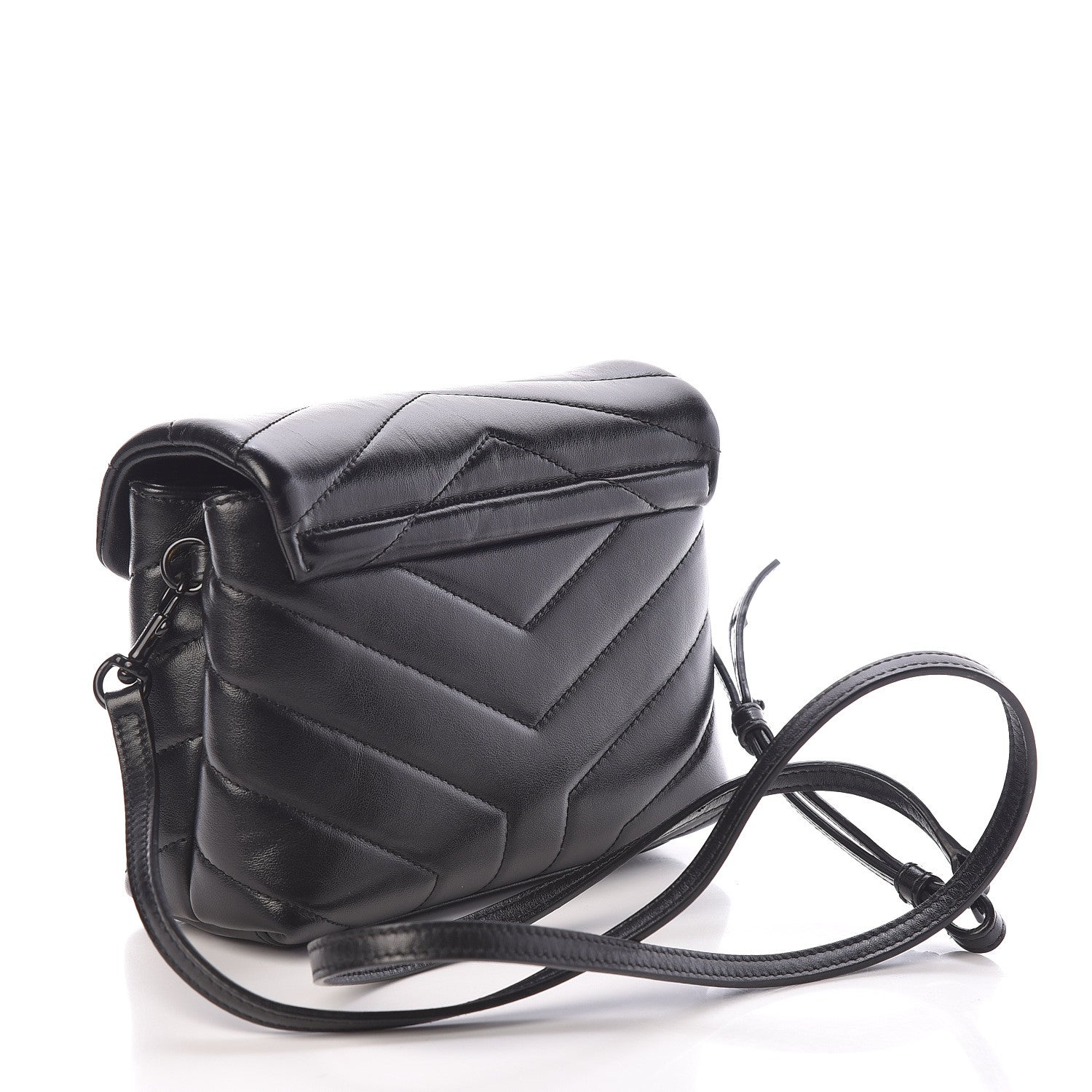 Saint Laurent Calfskin Y Quilted Monogram Toy Loulou Crossbody Bag Black 3 of 11