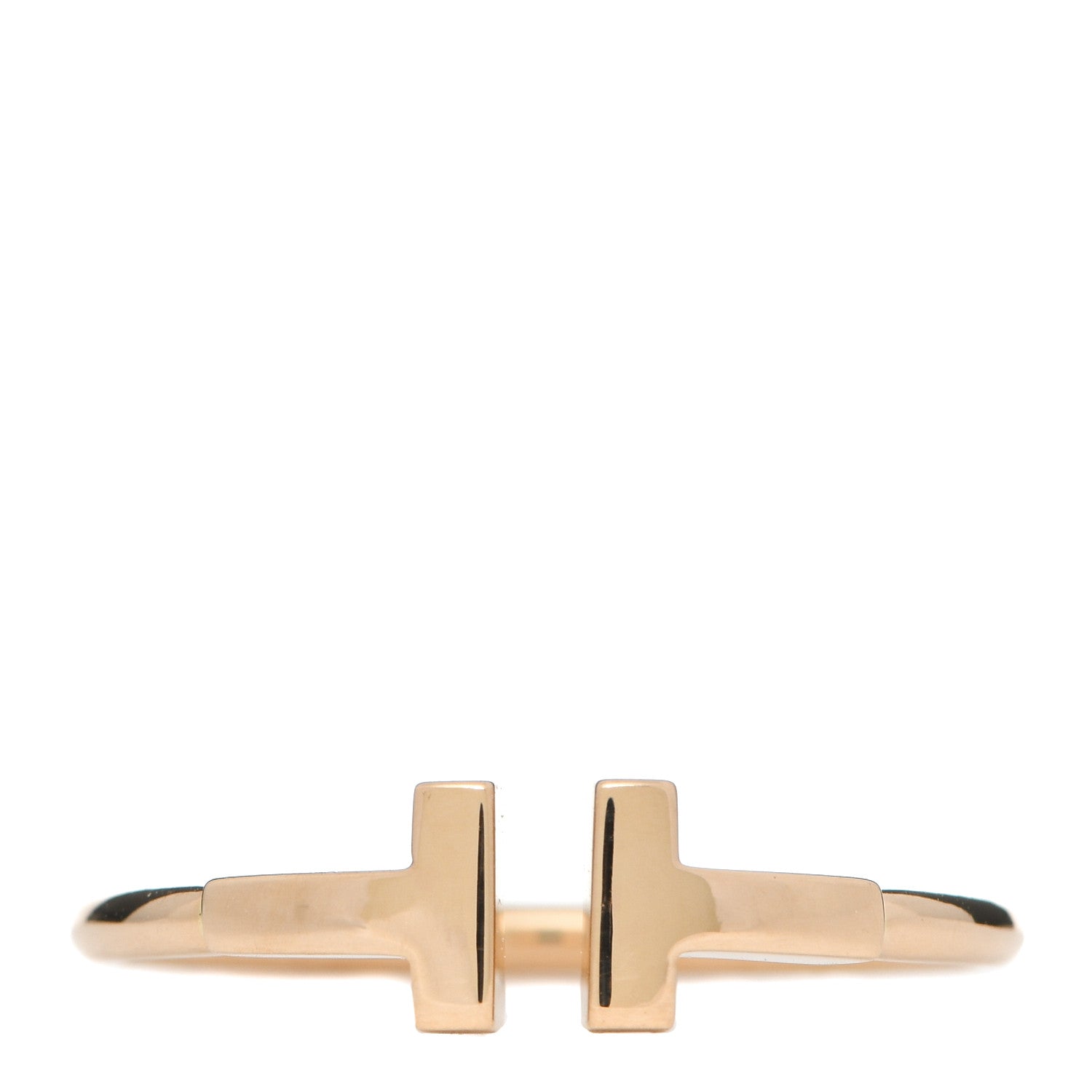 Tiffany 18K Yellow Gold T Wire Ring 61 9.25 1 of 5