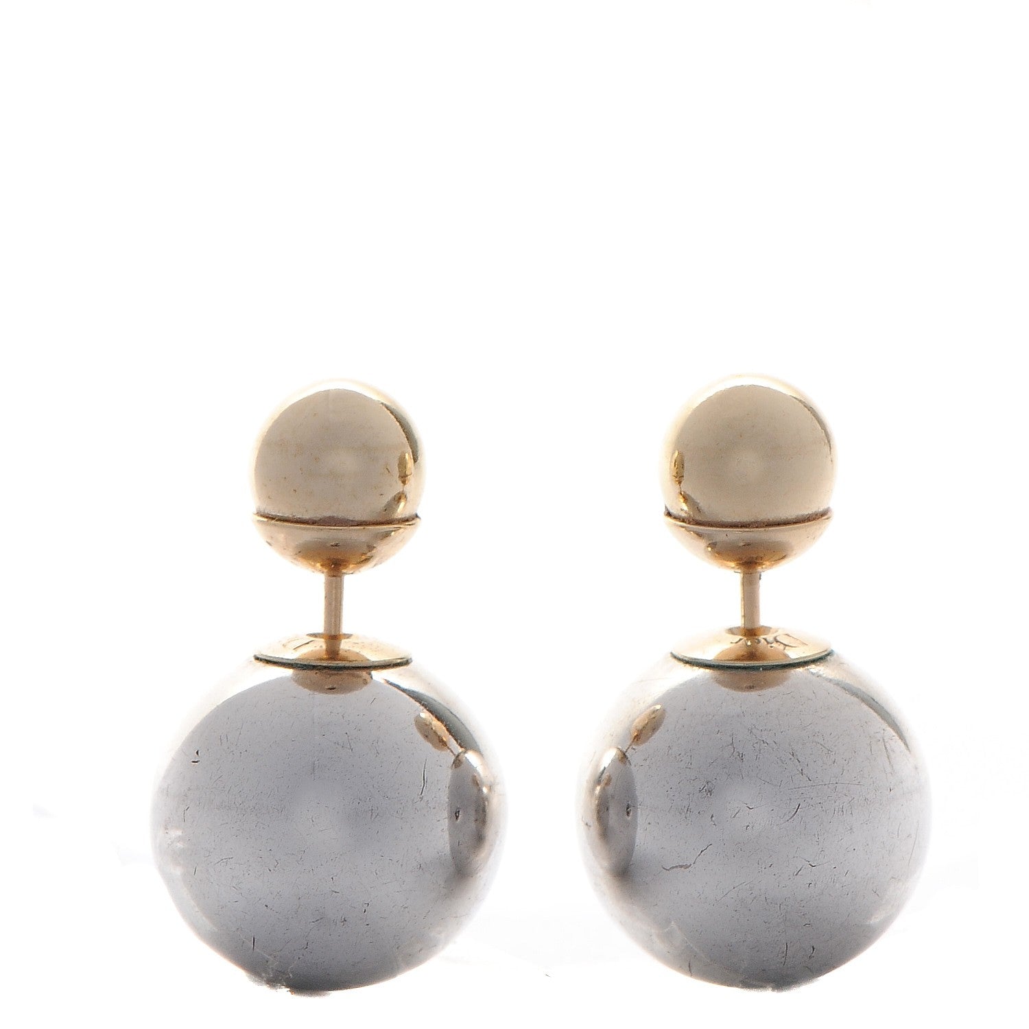 Christian Dior Mise En Dior Tribal Earrings Silver Gold 1 of 5