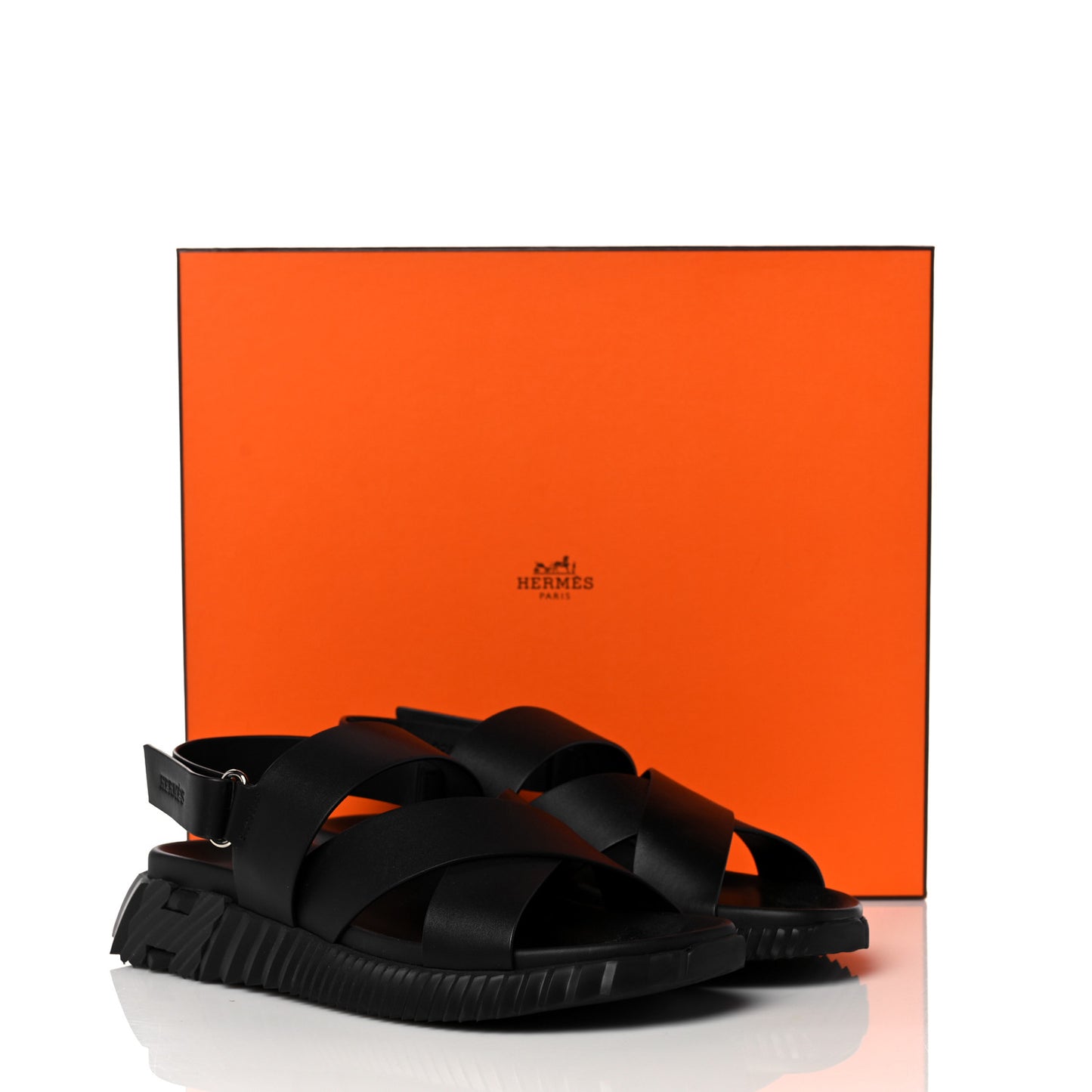 Calfskin Goatskin Mens Electric Sandals 42.5 Black