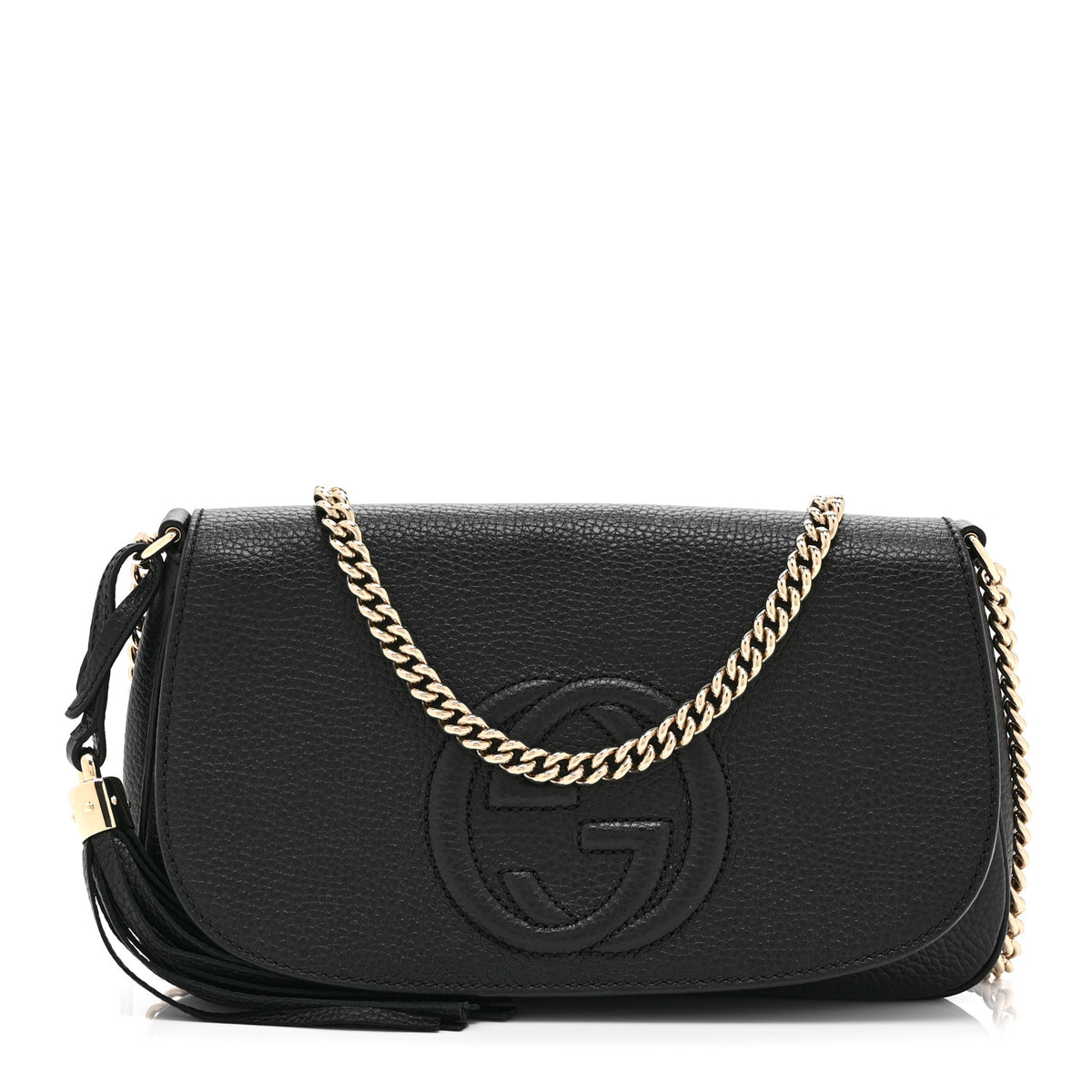 Gucci Pebbled Calfskin Medium Soho Flap Crossbody Black 1 of 11
