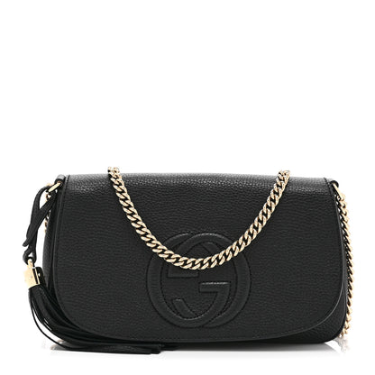 Gucci Pebbled Calfskin Medium Soho Flap Crossbody Black 1 of 11