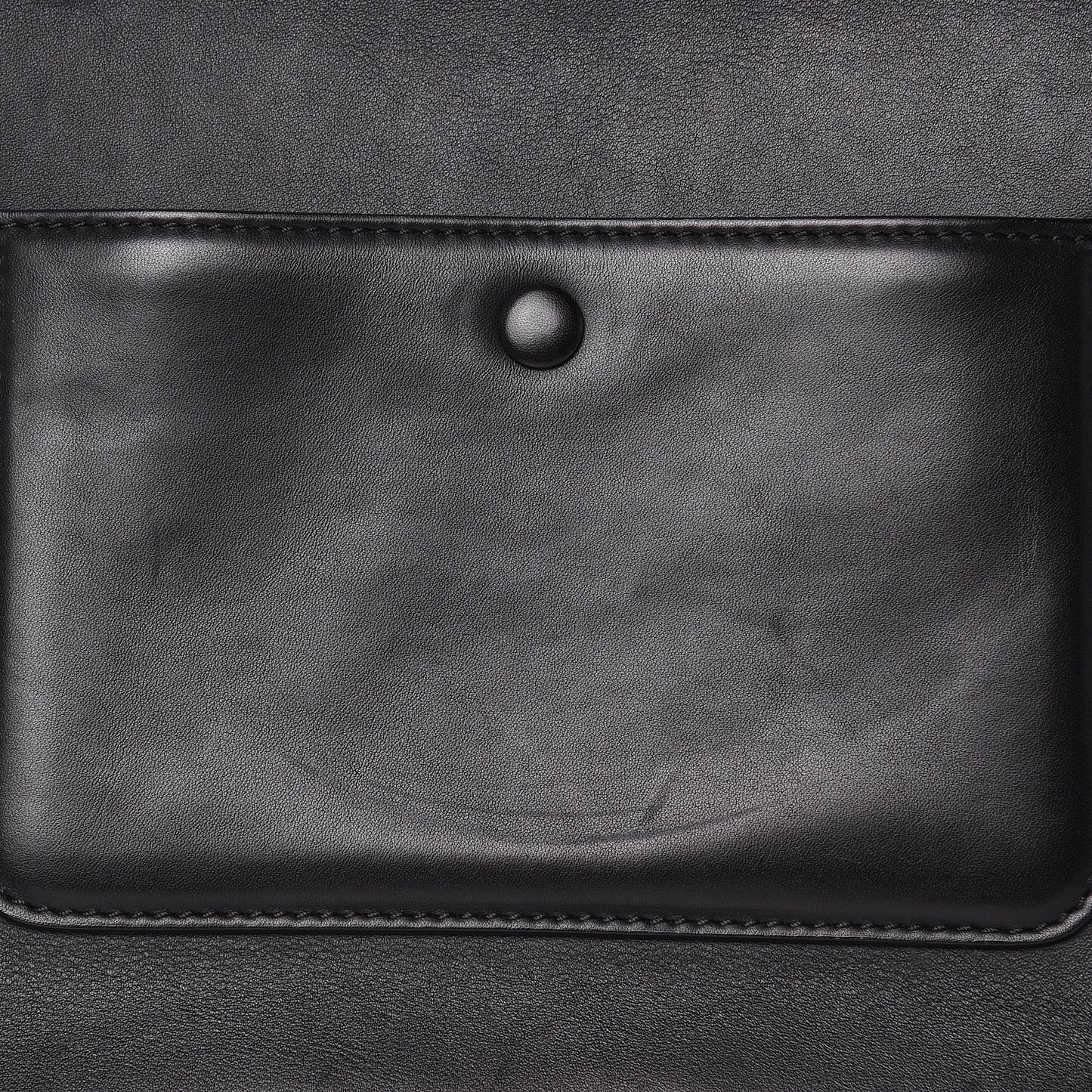 Textured Calfskin Small Bi-Color Edge Shoulder Bag Black Cream
