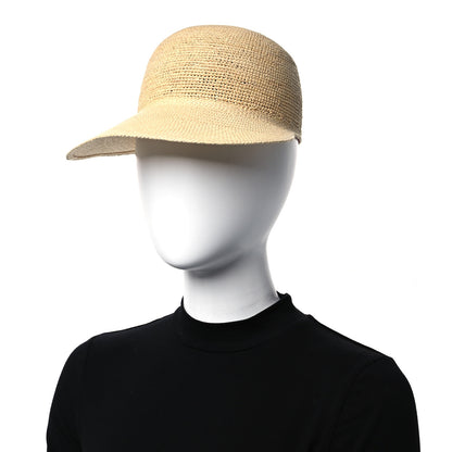 Hermes Straw Tanzanie Hat 56 Naturel Rouge Coquelicot 2 of 8
