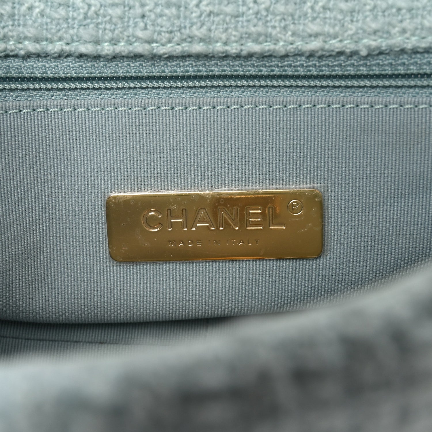 Chanel Tweed Quilted Medium Chanel 19 Flap Blue Multicolor 6 of 11