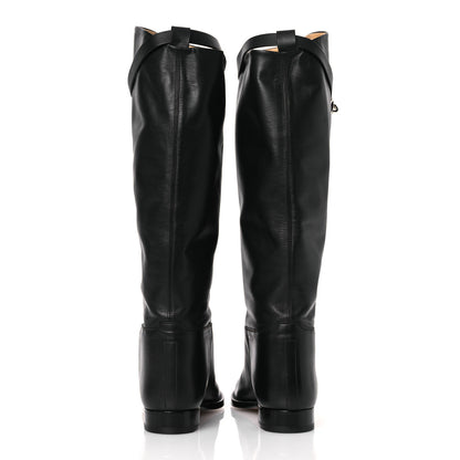 Hermes Box Kelly Jumping Boots 37 Black 6 of 14