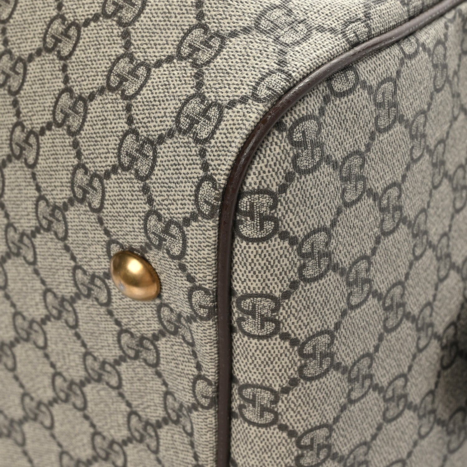 Gucci GG Supreme Monogram Textured Dollar Calfskin Web Medium Ophidia Carry-On Duffle Bag Beige Ebony New Acero 9 of 12