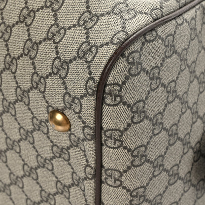 Gucci GG Supreme Monogram Textured Dollar Calfskin Web Medium Ophidia Carry-On Duffle Bag Beige Ebony New Acero 9 of 12