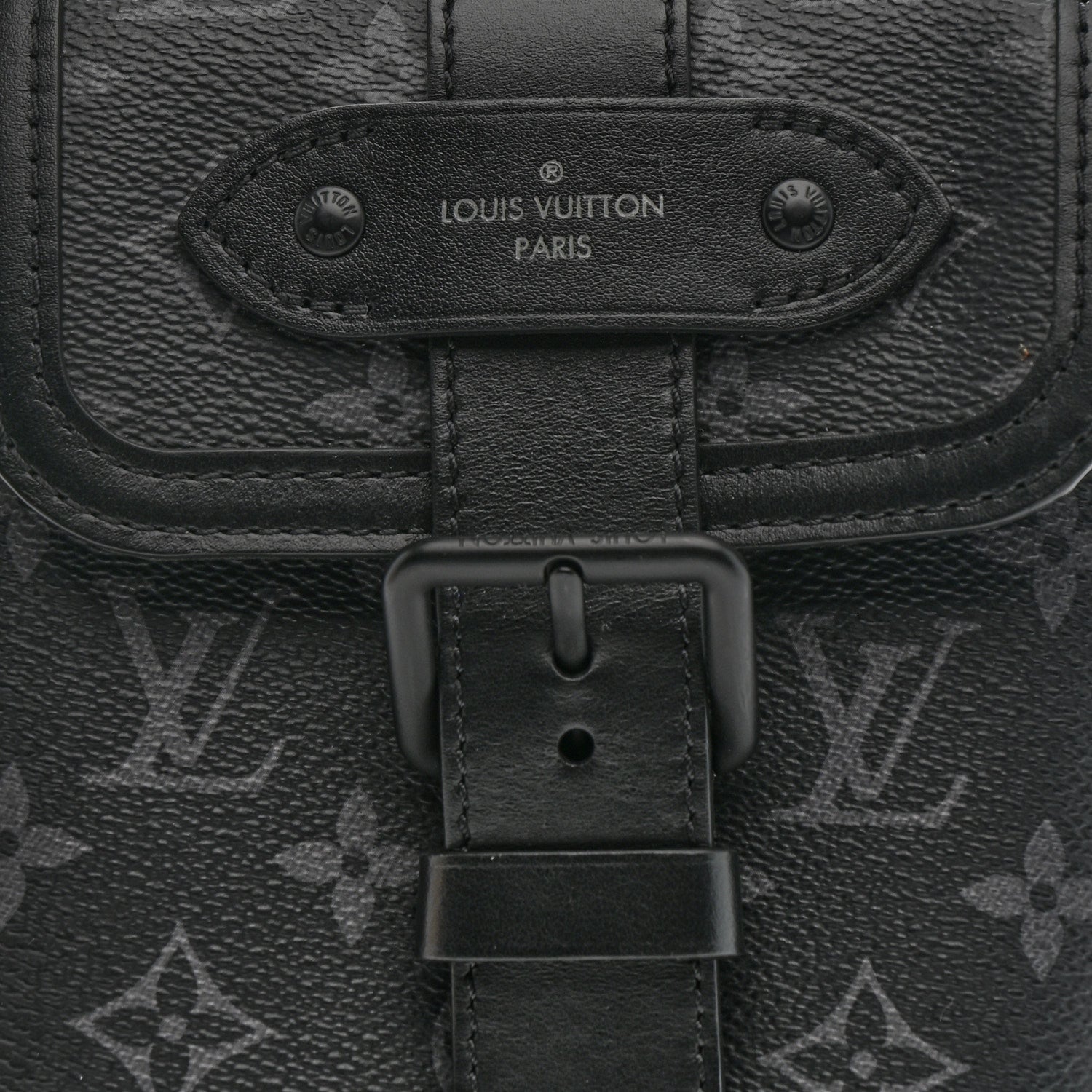 Louis Vuitton Monogram Eclipse Saumur Slingbag Black 7 of 9