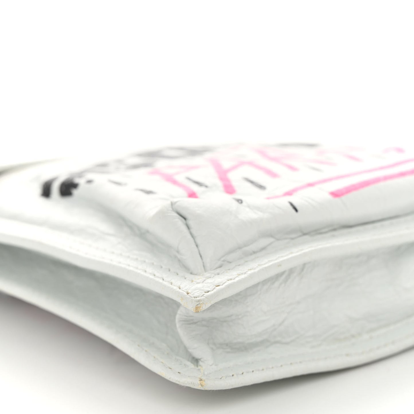 Agneau Arena Graffiti All Over Small Explorer Pouch with Strap White Multicolor