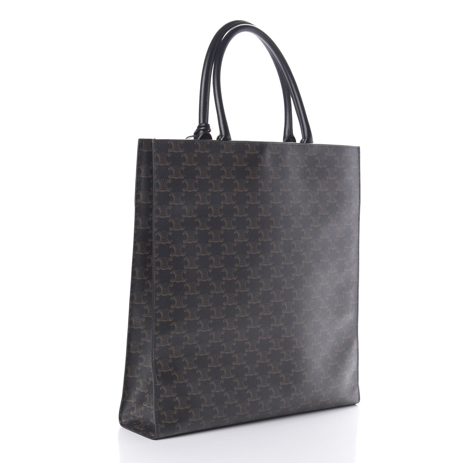 Celine Triomphe Canvas Calfskin Large Vertical Cabas Black 3 of 9