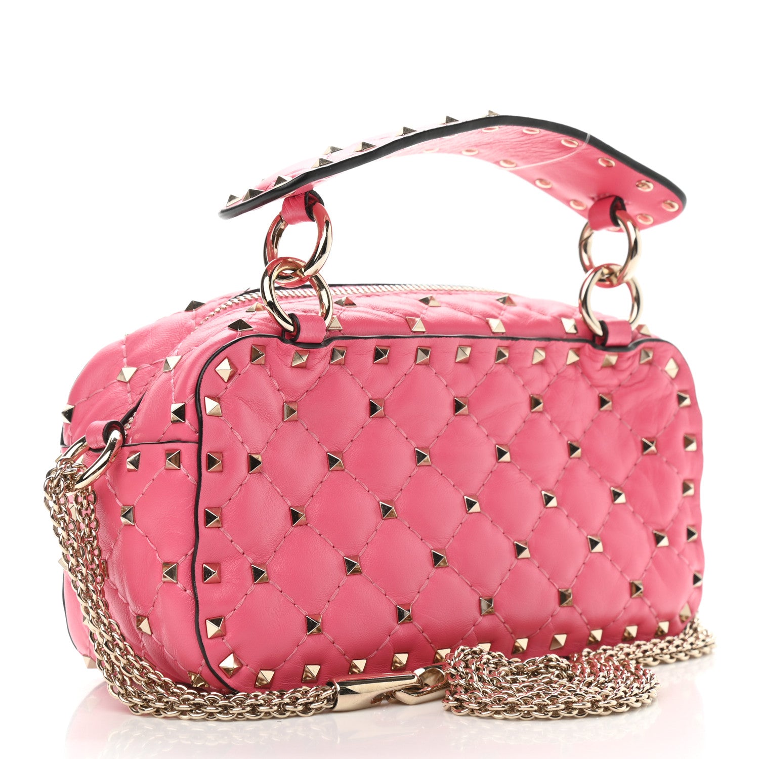 Valentino Garavani Nappa Rockstud Spike Camera Bag Shadow Pink 3 of 8