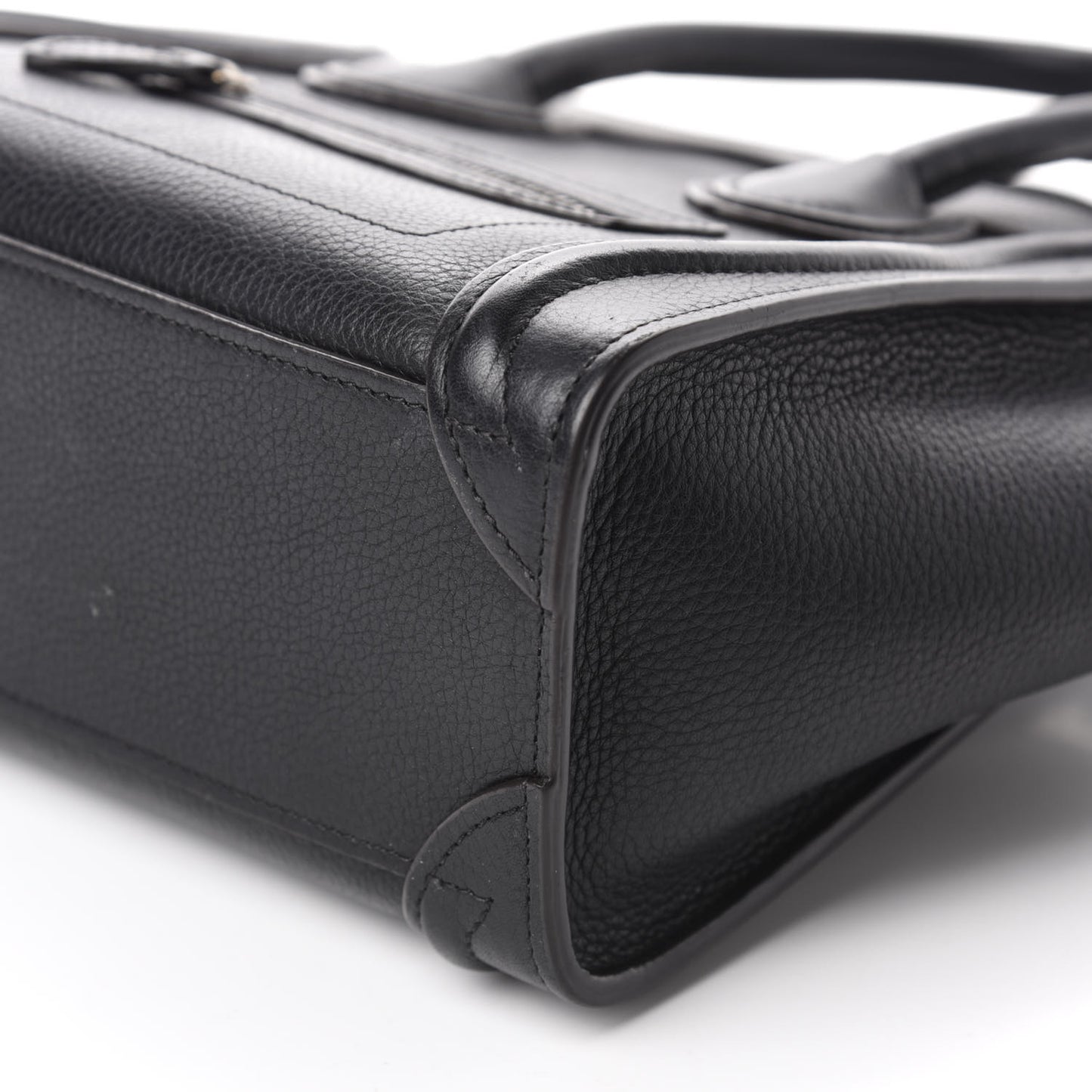 Drummed Calfskin Nano Luggage Black