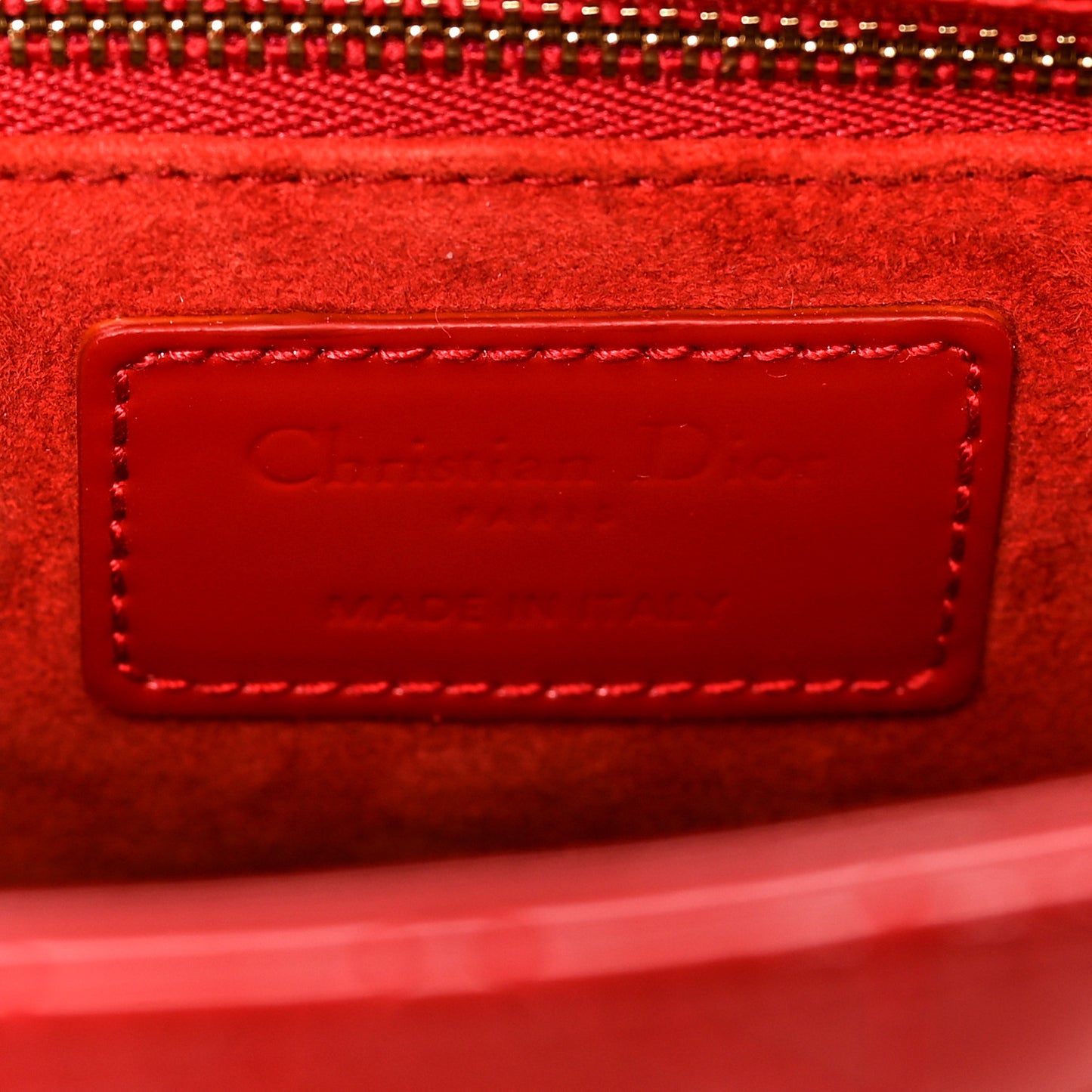 Patent Cannage Small Lady Dior Red