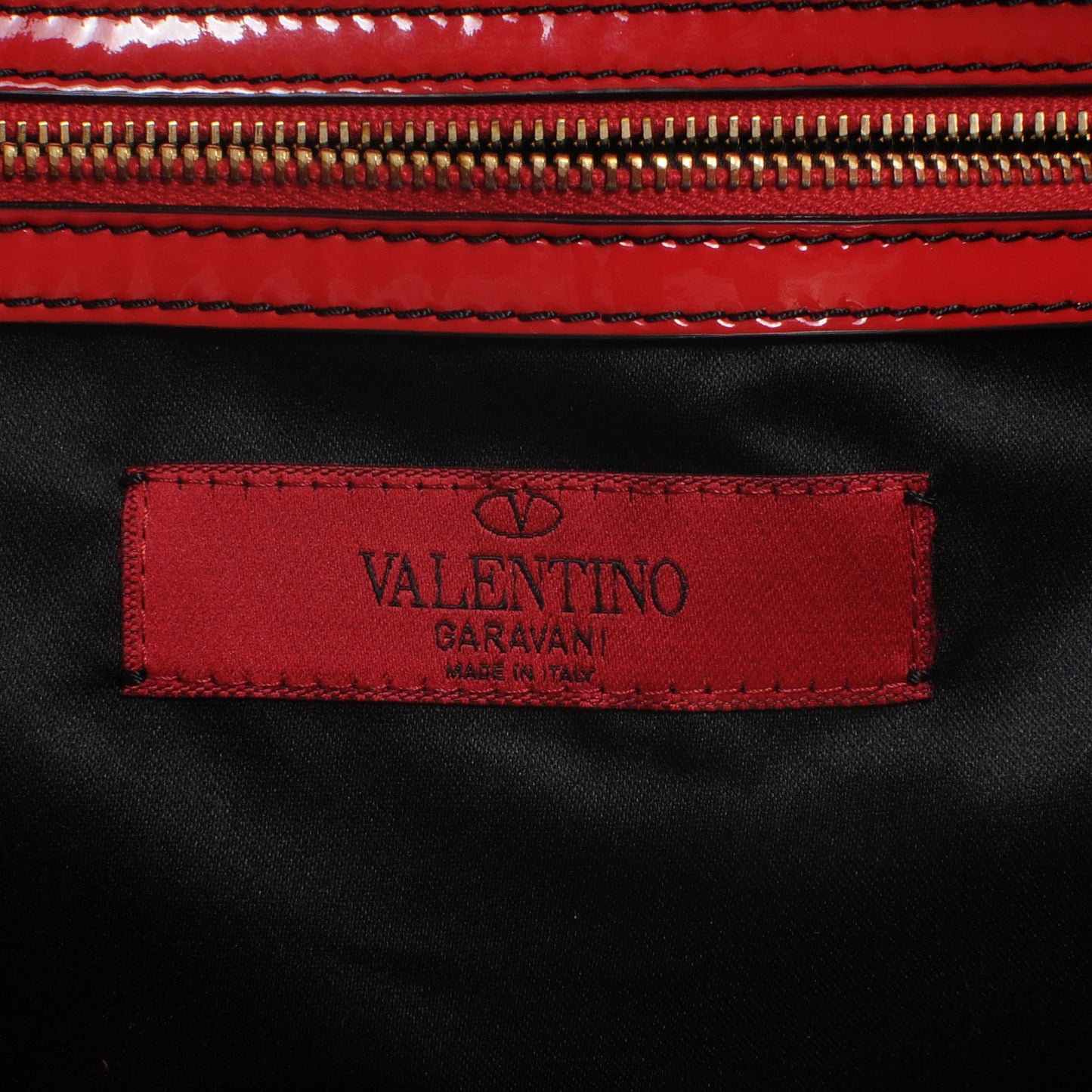 Patent Ruffle Idylle Bag Red