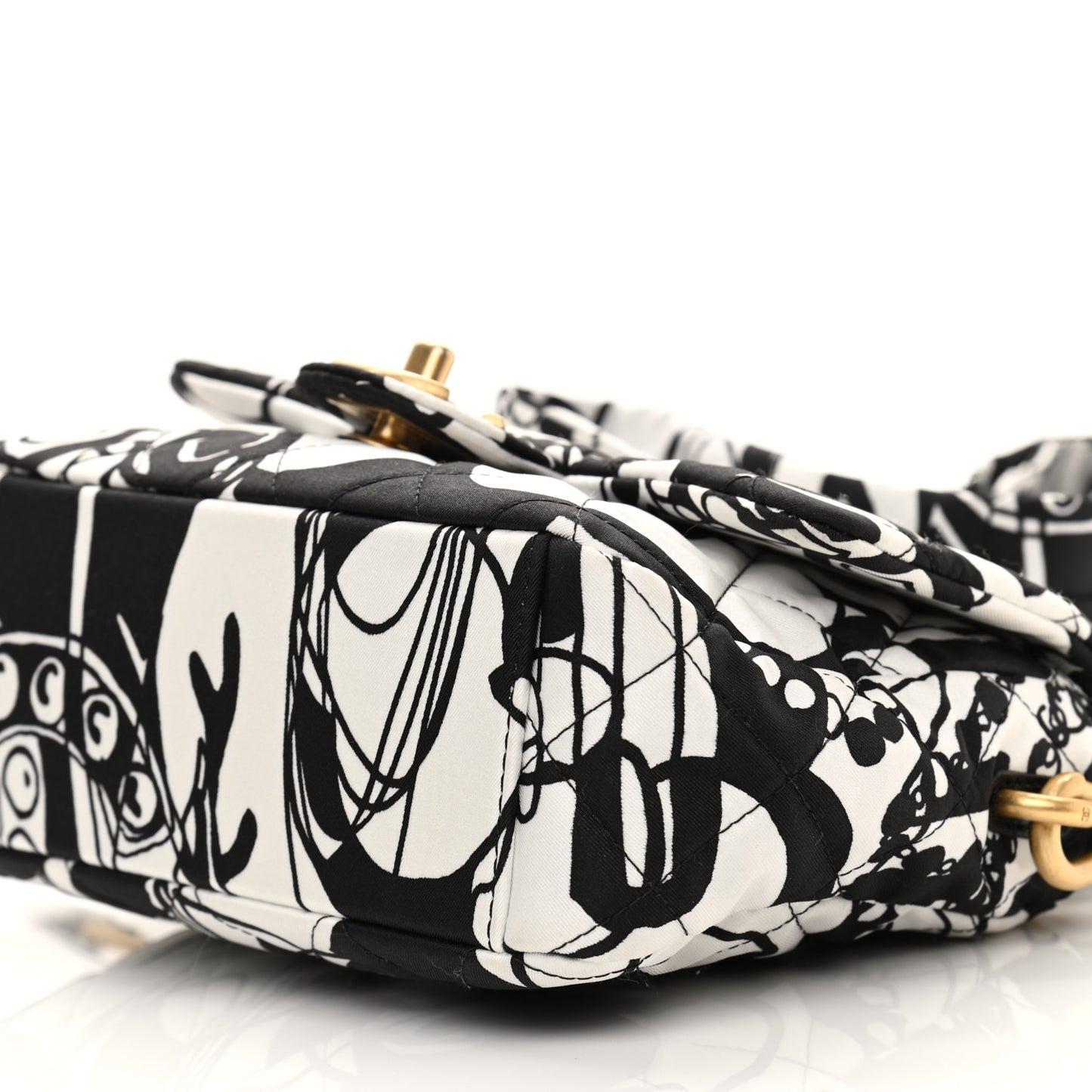 Canvas Printed Deer Coco Mini Single Flap Gray Black