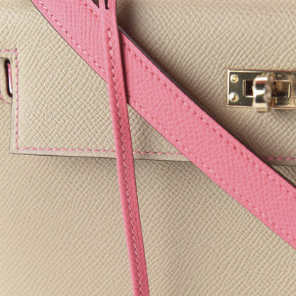 Hermes Epsom Bi-Color Horseshoe Kelly Sellier 25 Trench Rose Azalee 9 of 10