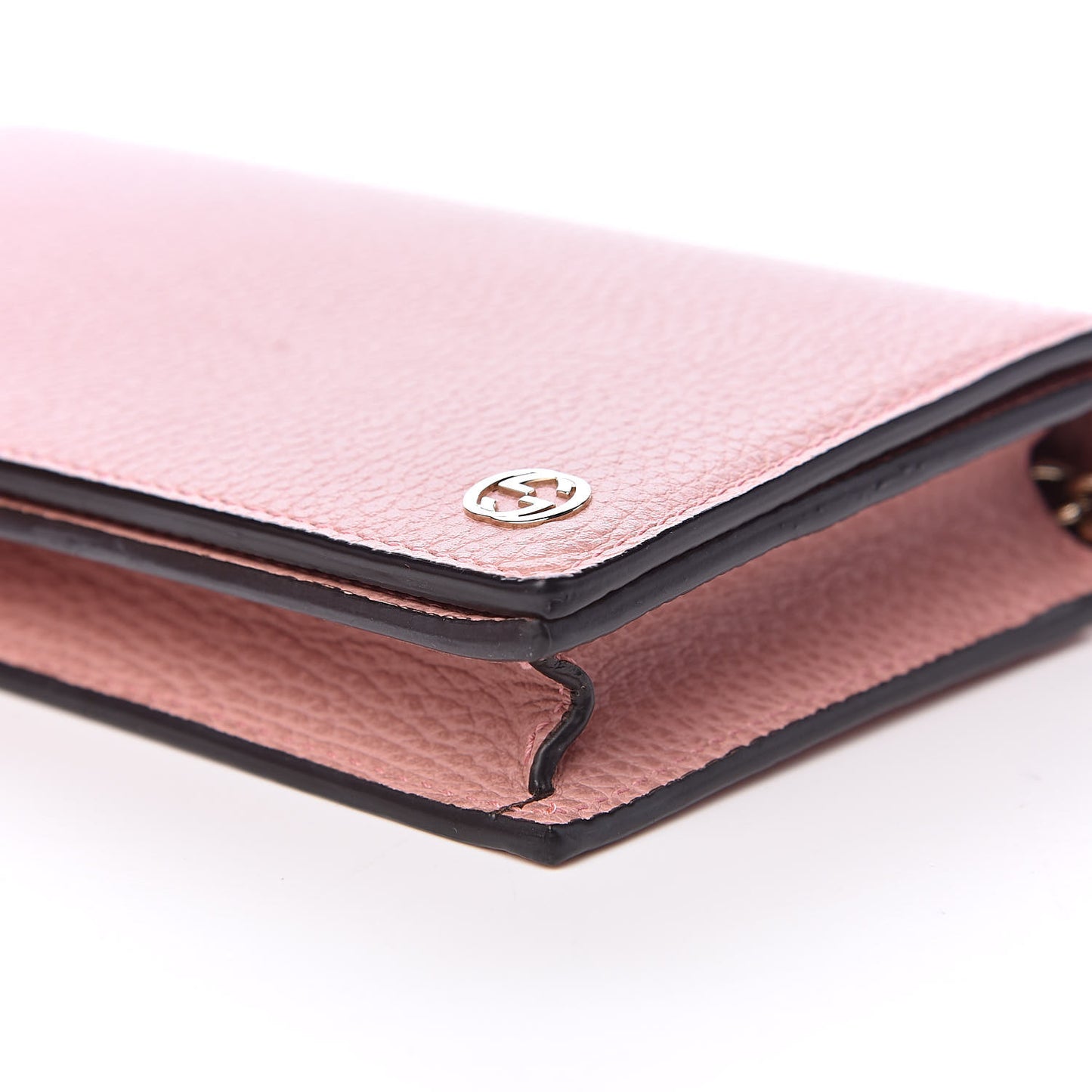 Dollar Calfskin Medium Betty Chain Wallet Soft Pink