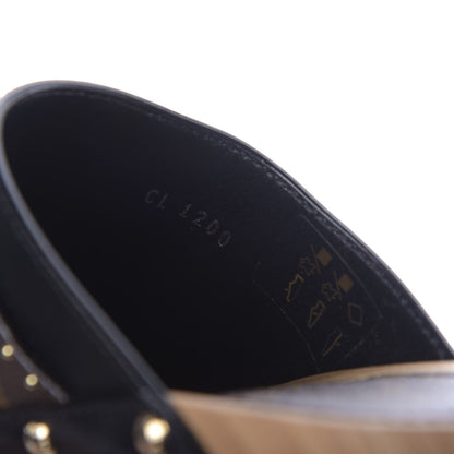 Louis Vuitton Calfskin Patent Monogram Cottage Clog Mules 38.5 Black 9 of 11
