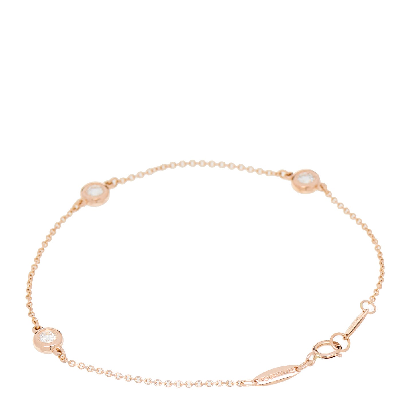 18K Rose Gold Diamond .30ctw Elsa Peretti Diamonds by the Yard Bracelet