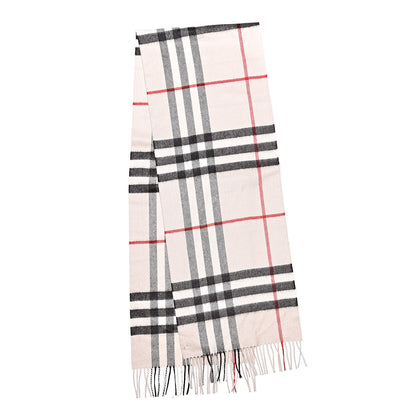Burberry Cashmere Giant Check Fringe Scarf Stone 3 of 6
