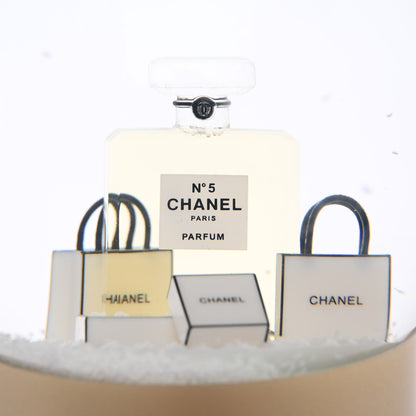 Chanel Glass N°5 Perfume Bottle Snow Globe Gold 6 of 8